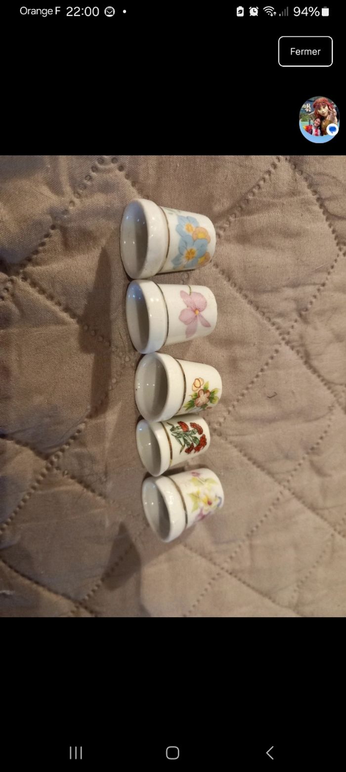 Lot 5 dés de collection en porcelaine