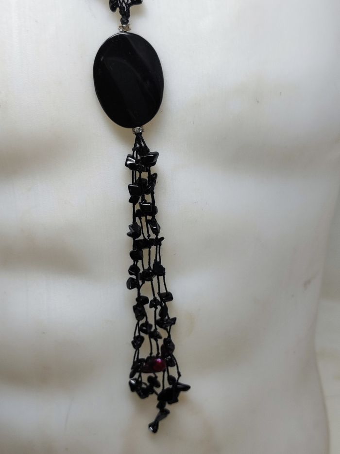 Superbe collier sautoir élégant en onyx - photo numéro 4