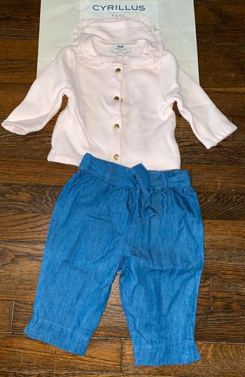 ensemble gilet et pantalon léger Cyrillus 6 mois