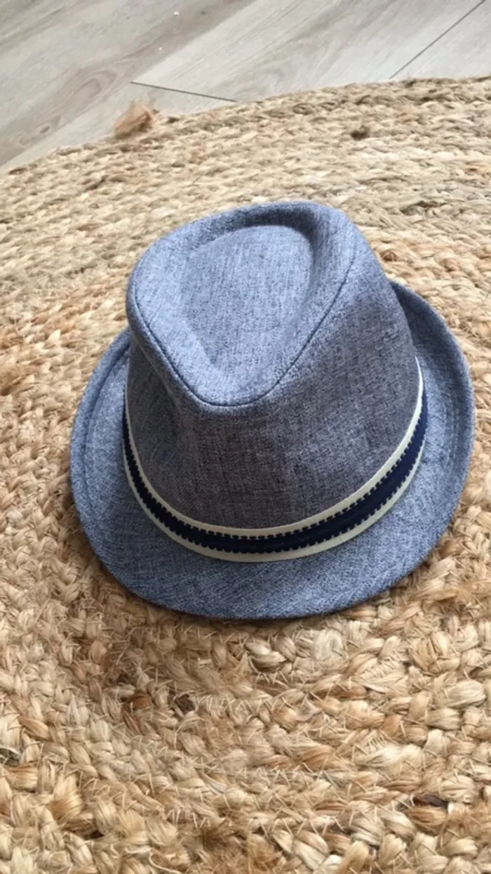 Chapeau trilby bleu chiné - photo numéro 2