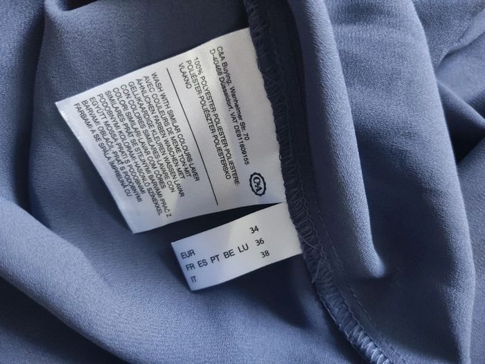 Blouse manches longues col à lacets bleu violet taille 36 C&A neuve - photo numéro 10