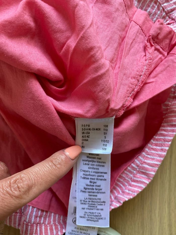 Robe rose coton rayée 5 ans - photo numéro 3