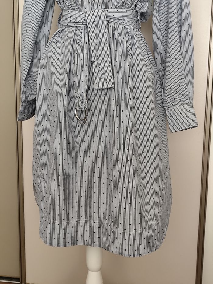 Robe Maje taille 36 coton blanc et bleu printemps été de - photo numéro 4
