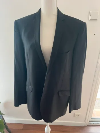 Veste blazer homme chic noire laine taille 52 Kamao