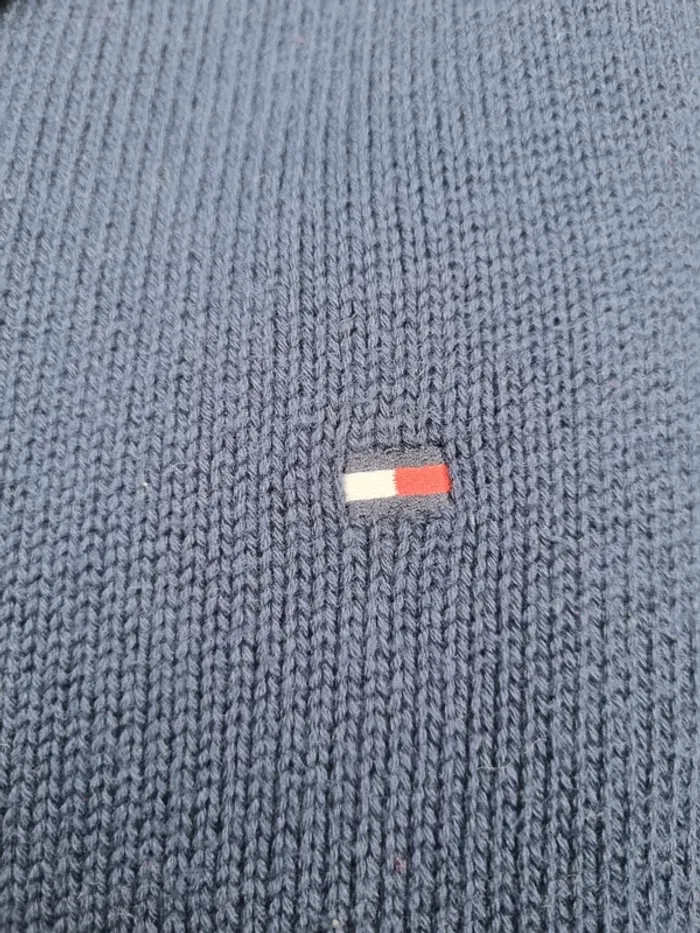 Pull zippé fourré Tommy Hilfiger bleu marine L Hommes (mesures en photos) - photo numéro 8
