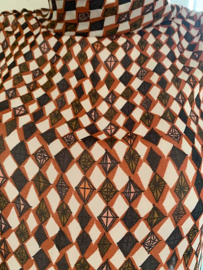 Blouse Monoprix motifs losange taille40 manches courtes - photo numéro 3