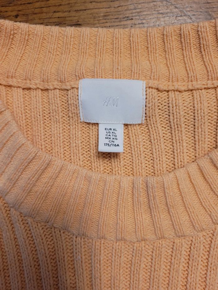 Pull mailles côtelées orange - H&M - photo numéro 3