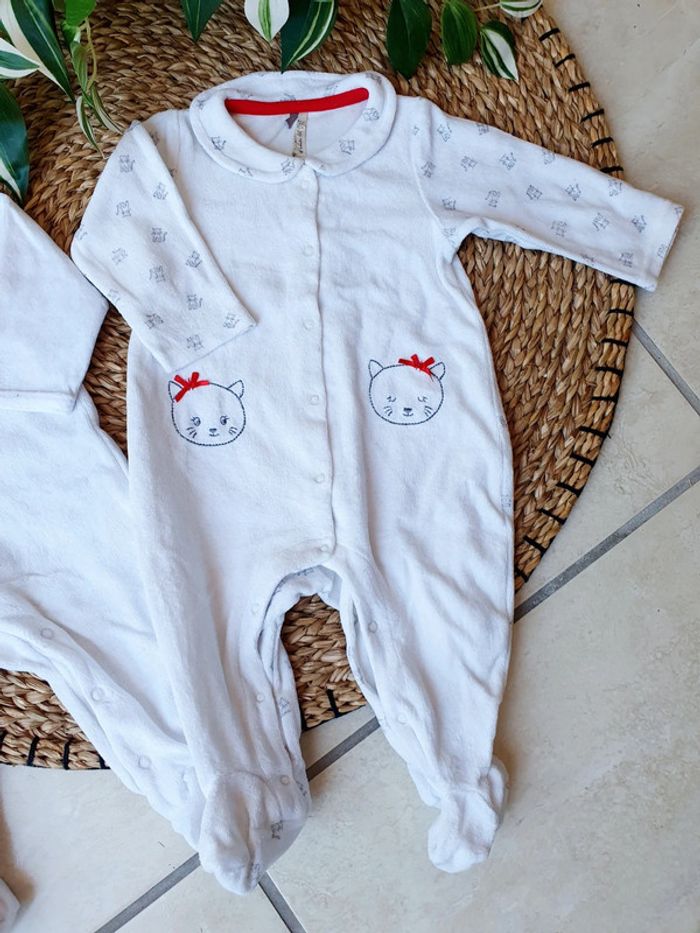 Lot de 2 pyjamas velours bébé fille 6 mois Orchestra - photo numéro 4
