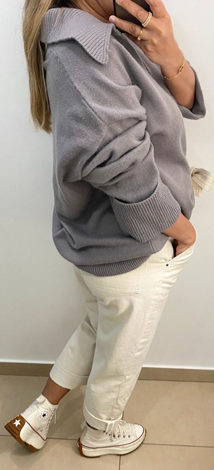 Superbe Pull ZARA Oversize Col V Taille M Et Plus - photo numéro 9