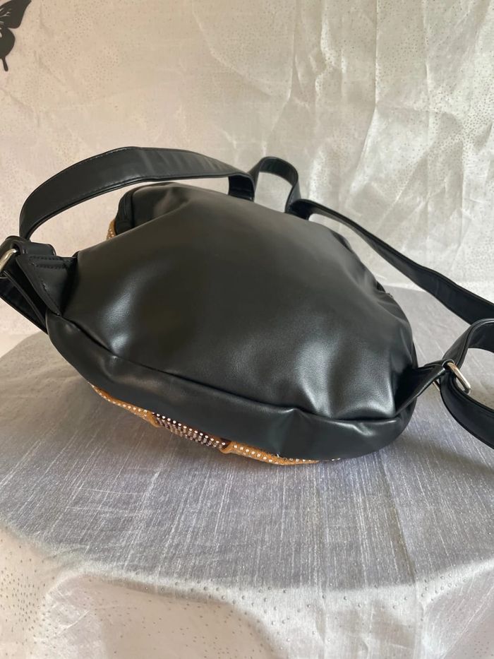 Sac à dos marron en simili cuir avec strass – sport, danse, gym - photo numéro 6