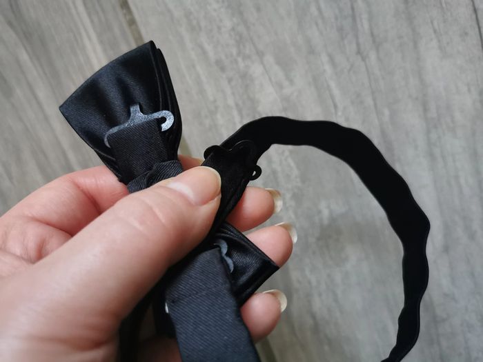 Noeud papillon noir satiné - photo numéro 3