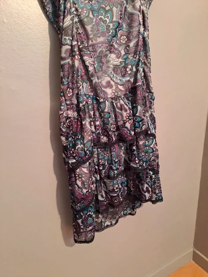 Robe été ton bleu/violet avec volants - Marque No Excuse - Taille 42/44 - État neuf. - photo numéro 10