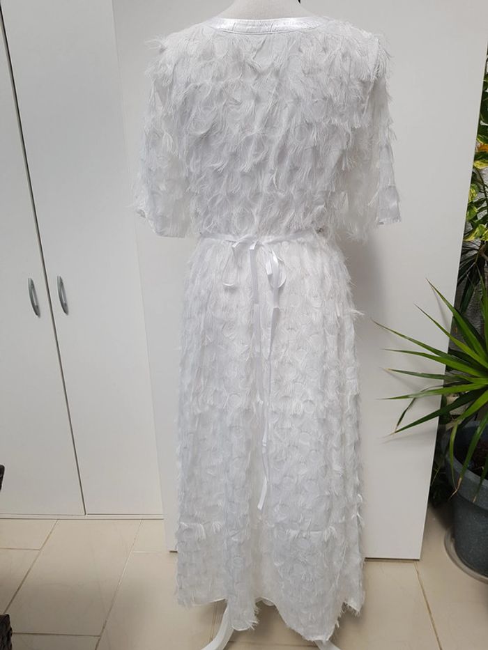 Robe De Mariée Boho Boheme Blanche Plumes - photo numéro 10