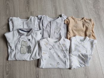 Lot de 6 pyjamas mixte 1 mois