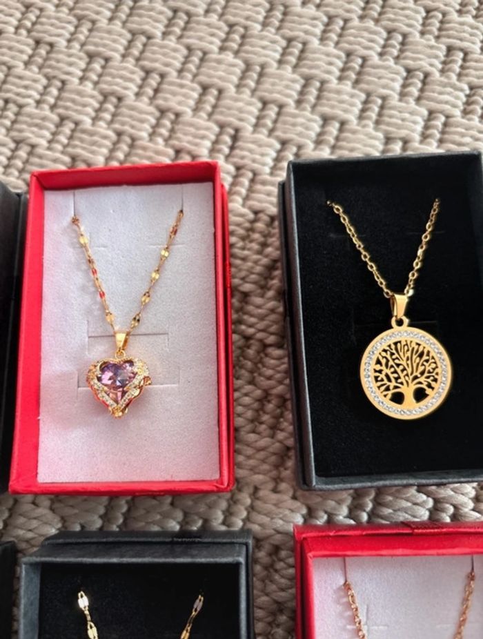 Coffret cadeau collier acier inoxydable boîte noeud bijoux cadeau - photo numéro 5