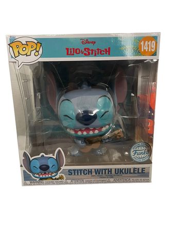 Figurine Funko Pop Jumbo Disney Lilo & Stitch Stitch with Ukelele 1419 25 cm neuf