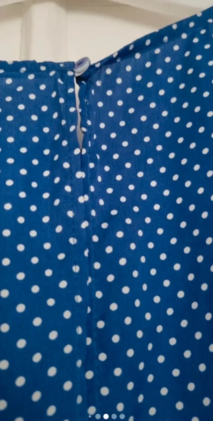 Combinaison pantalon bleu à pois zara M - photo numéro 6