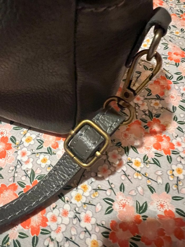 Joli sac cuir gris - photo numéro 5