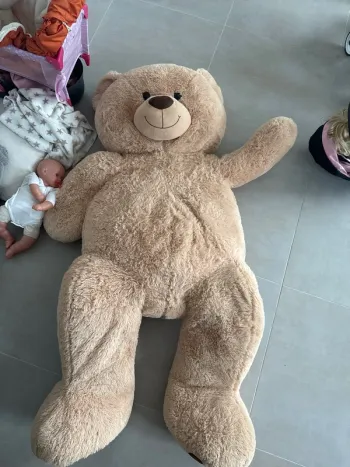 Grand ours en peluche parfait pour décoration chambre babyshower baptême ou autre