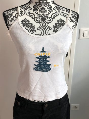 Débardeur blanc chipie vintage taille M