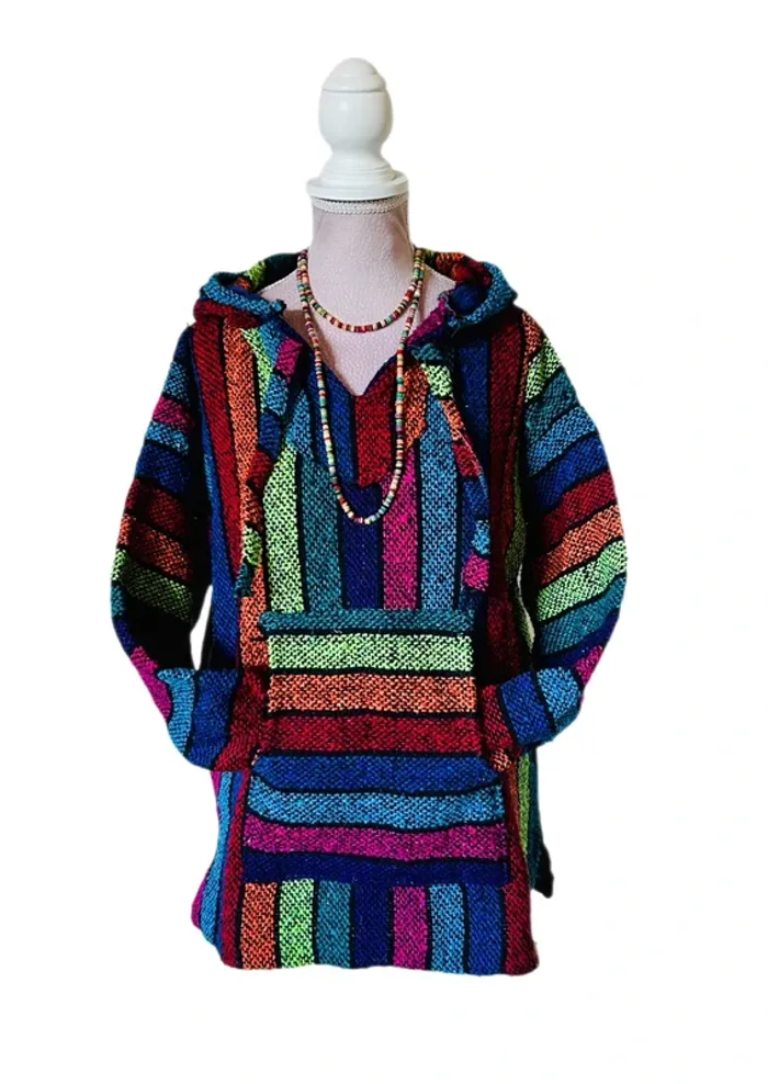 💙🌿 Baja Hoodie artisanal boho ethnique Made in Mexico ethnic festival hippie sweat 🌿💜 - photo numéro 3
