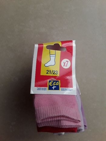 Lot 7 paires de chaussettes fille 21/23 ECO+ NEUVES