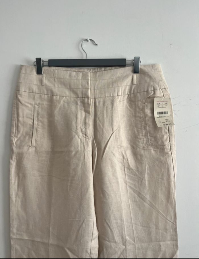 Pantalon Camaïeu  lin/coton femme taille 42 - photo numéro 3