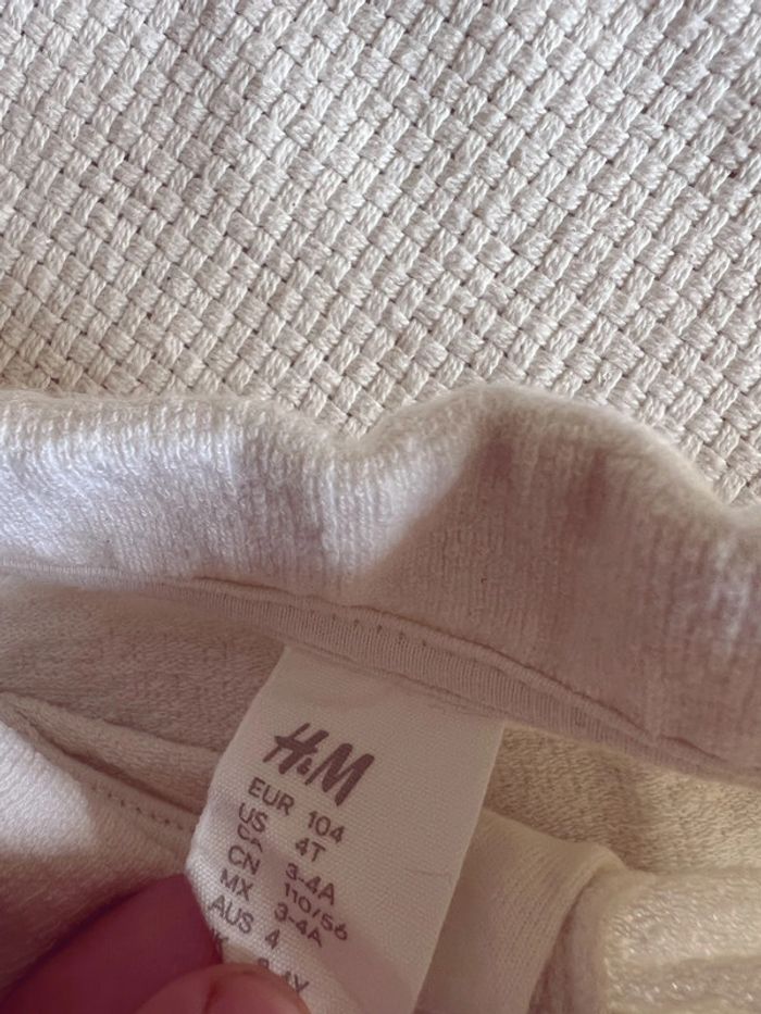 Polo manches longues écru crème h&m 104 - photo numéro 4