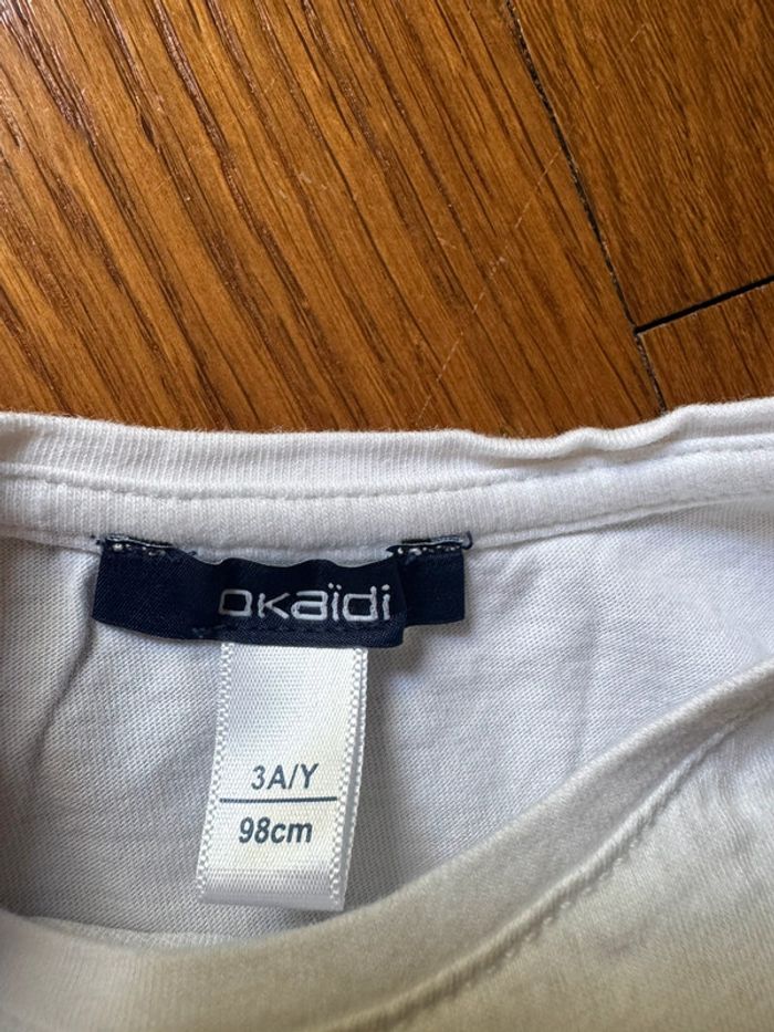 T-shirt okaïdi 3 ans fille homard sequins très bon état - photo numéro 4