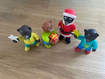 Lot de 4 figurines Ours brun Noël