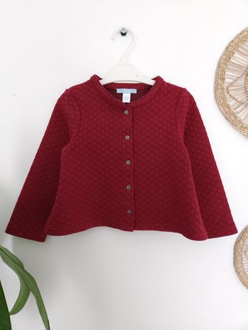 Gilet bordeaux texturé Obaïbi 23 Mois