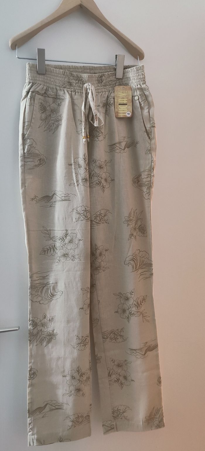 Pantalon en lin femme en 38 neuf
