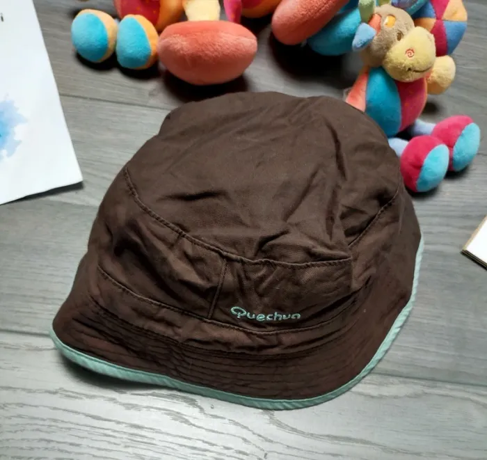 Bob marron et turquoise réversible mixte 6 - 12 mois Quechua - photo numéro 2