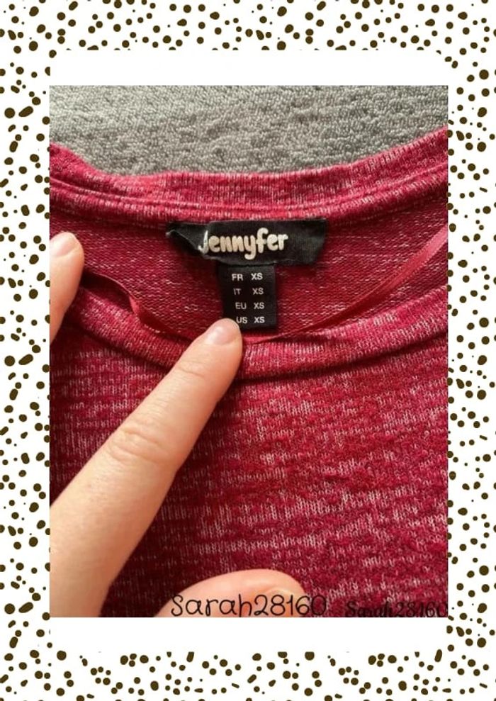 Pull manches 3/4 rouge - photo numéro 3