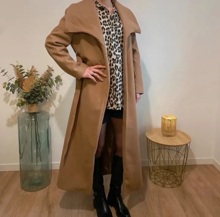 Manteau long camel
