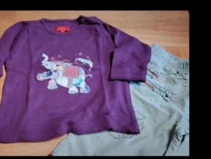 Pantalon velour et teeshirt manches longues - photo numéro 2