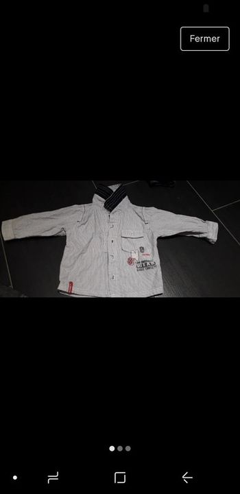 Chemise rayée à manches longues 6 mois