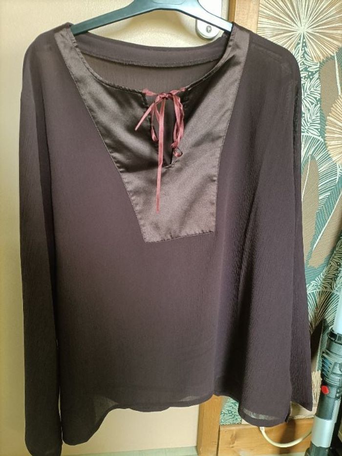 Blouse manches longues violet foncé