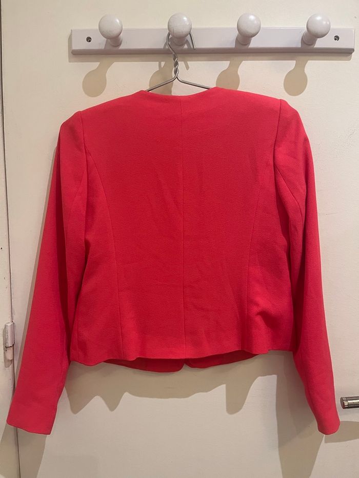 Veste blazer rose fuschia froufrou  naf naf taille XS/34 - photo numéro 3