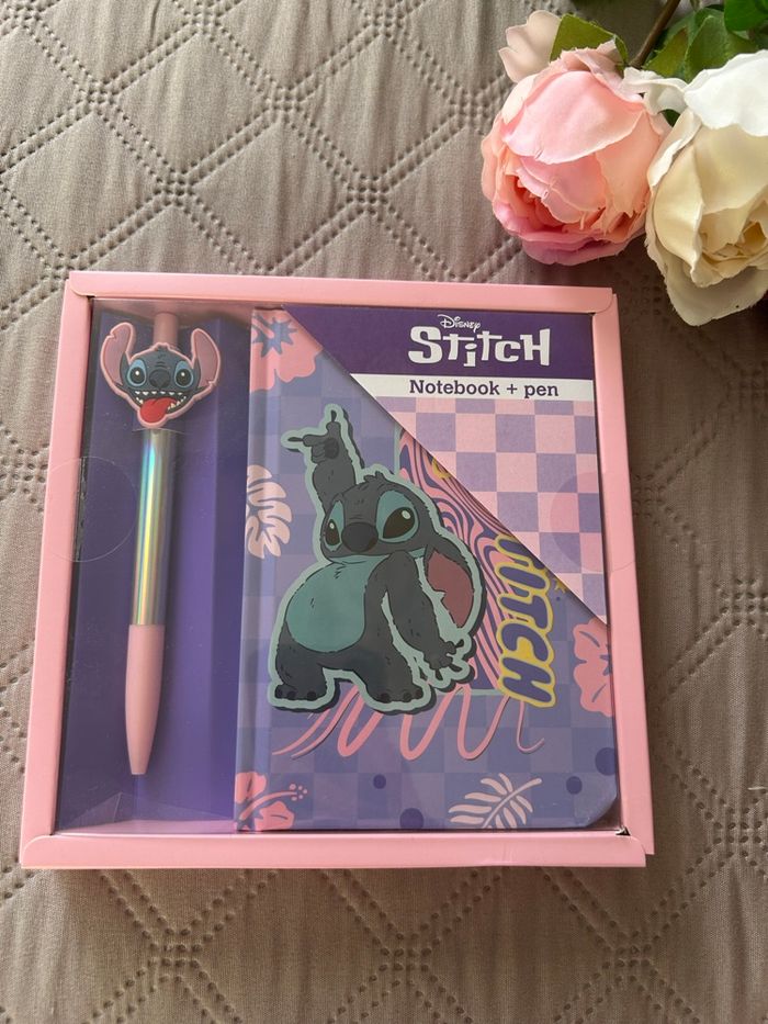 Set Papeterie Disney Stitch - Carnet de notes + Stylo assorti - Neuf - photo numéro 2