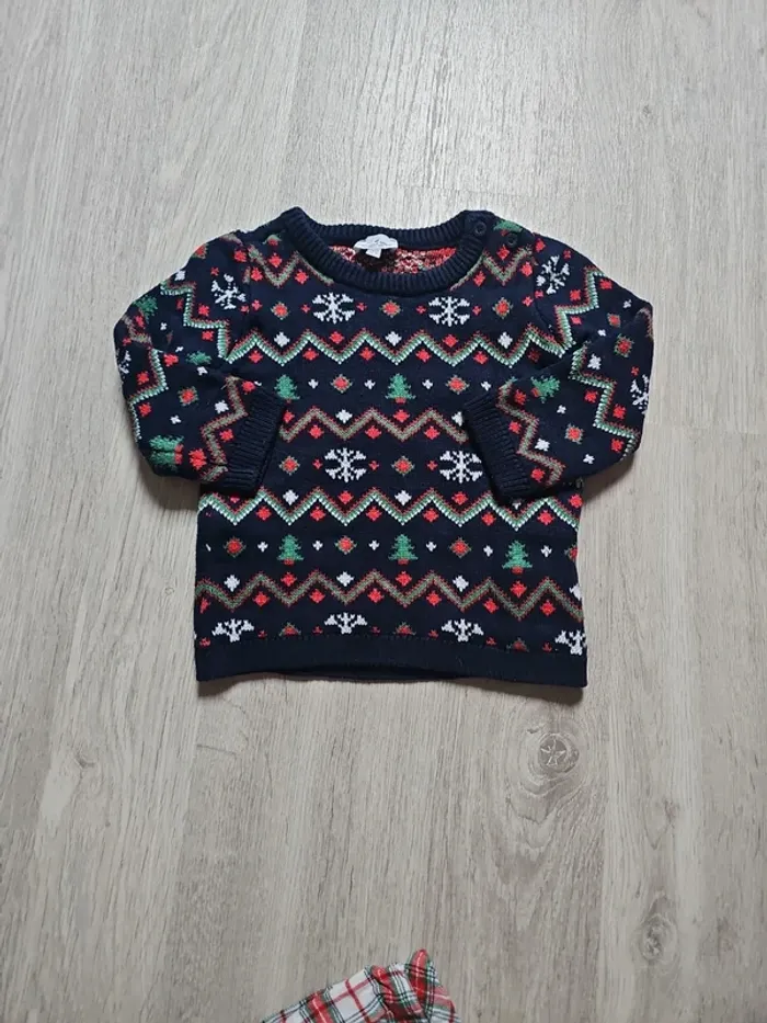 Ensemble pull/chemise/pantalon Noël - Sergent major - 24 mois/86 cm - photo numéro 2