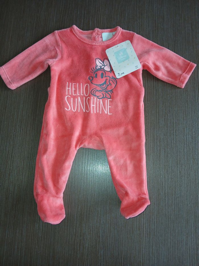 pyjamas fille en velours minnie disney 1 mois