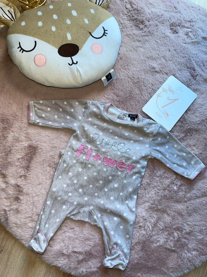 Lot de 4 pyjama velours 1mois - photo numéro 7