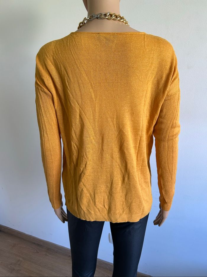 Pull jaune moutarde à manches longues Caroll taille XS TBE - photo numéro 5