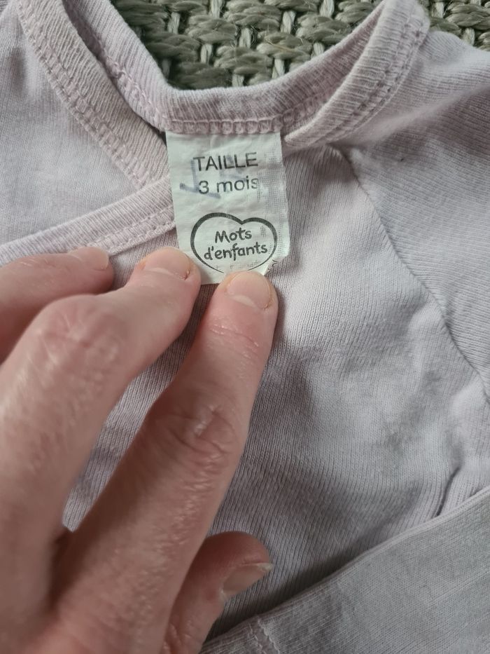 Lot de 2 bodies manches longues fille - 3 mois - photo numéro 3