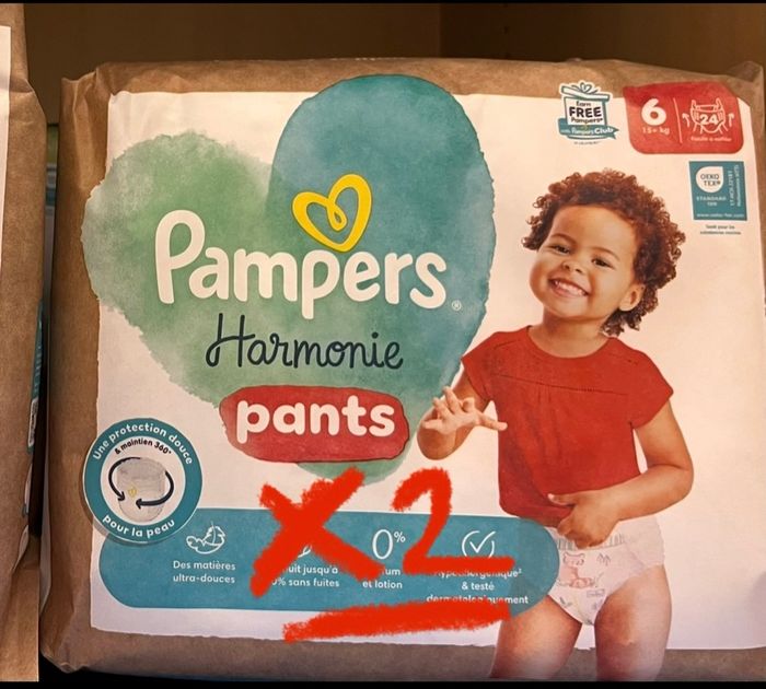 Lot de 2 paquets / pampers pants taille 6
