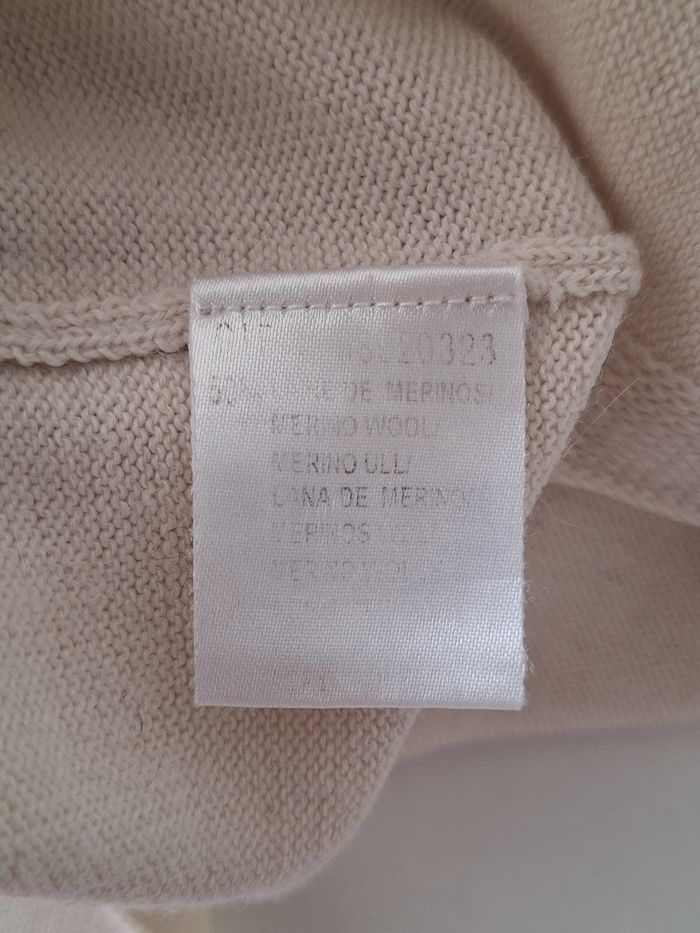 Pull couleur crème en laine de Mérinos - photo numéro 4