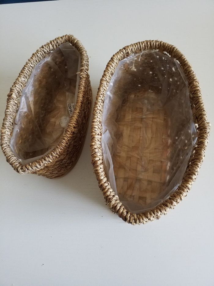 2 panieres de rangement en osier - photo numéro 3