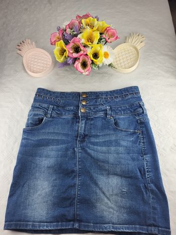 Jupe courte en jean bleu cache cache taille 36