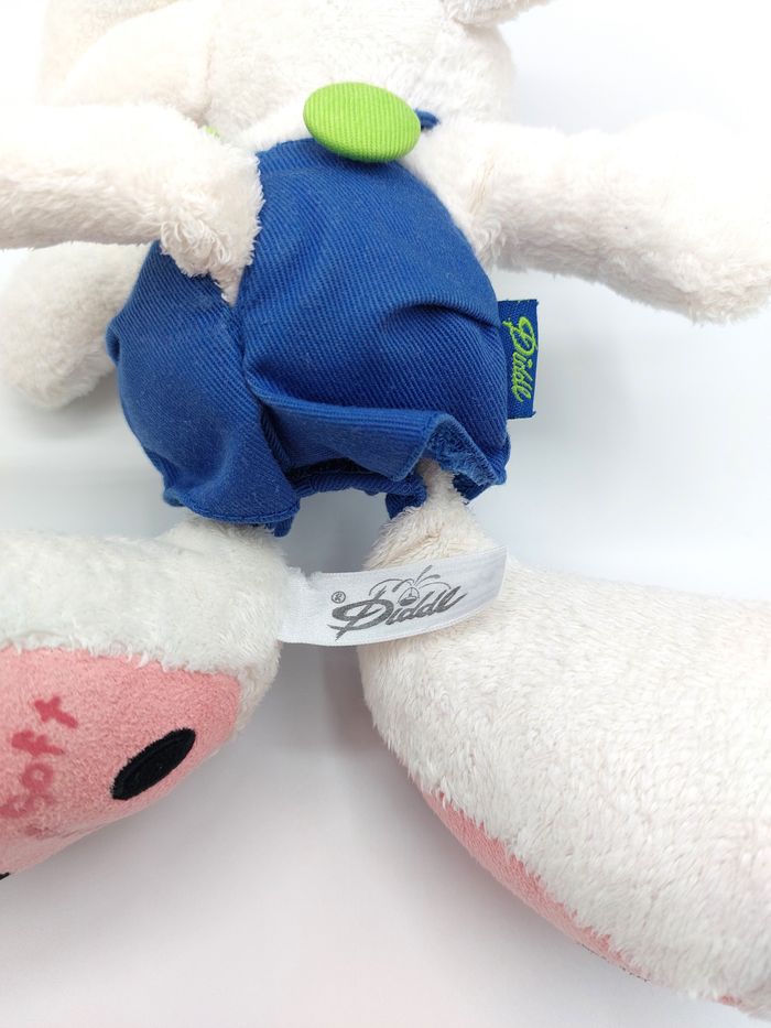 Peluche ancien doudou souris DIDDL DEPESCHE salopette bleu vert Super soft 25 cm - photo numéro 7